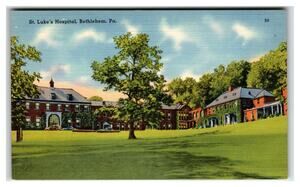 St. Luke's Hospital Bethlehem PA Linen Postcard R. Ramsay Mebane
